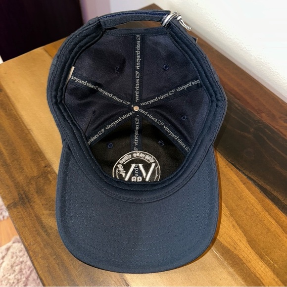 Vineyard Vines Navy Blue Baseball Cap with VV Logo and Adjustable Back - Picture 7 of 7